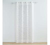 Douceur d'Intérieur Voilage panneau à œillets Karla 140 x 240 cm voile tissé appliqué Blanc