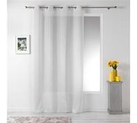 Panneau a oeillets 140 x 260 cm voile sable fils chenille linahe Blanc Douceur d'Intérieur Blanc G