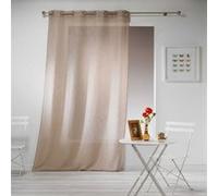 Douceur d'Intérieur Haltona Panneau A Oeillets Effet Lin Tisse Haltona Polyester, Noisette, 280x140 cm