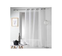 Voilage DOUCEUR D'INTERIEUR Panneau a oeillets 140 x 280 cm etamine crash telma Blanc