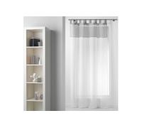 Panneau a passants 140 x 240 cm voile bicolore duo Blanc/Gris Douceur d'Intérieur Gris G