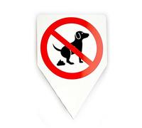 Panneau à piquer interdiction de laisser les chiens faire leurs besoins I Taille 20 x 30 cm I Pas de toilettes pour chiens I à planter dans pelouse, gazon, terre I hin036