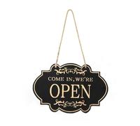 Panneau à suspendre ouvert fermé 33 x 20 cm double face en bois pour magasin, restaurant, café, petites entreprises, boutique, porte décorative