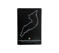 Panneau à texte - Circuit Enzo e dino Ferrari - Plaque murale vintage - Formule 1 Decoration - Panneau publicitaire - Mancave - Panneau texte en métal - Plaque murale en métal - Panneau décoratif -