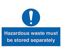 Panneau A2L avec inscription « Hazardous Waste Must Be Stored Separately » 600 x 400 mm