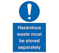 Panneau A2P avec inscription « Hazardous Waste Must Be Stored Separately » 400 x 600 mm