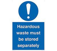 Panneau A2P avec inscription « Hazardous Waste Must Be Stored Separately » 400 x 600 mm