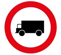 Panneau - Accès interdit véhicules transport marchandise - 200 mm - Vinyle Souple Autocollant