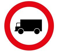 Panneau - Accès interdit véhicules transport marchandise Vinyle Souple Autocollant 200 mm
