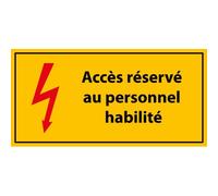 Panneau - Accès Réservé au Personnel Habilité - PVC - ISO 7010 400 x 200 mm