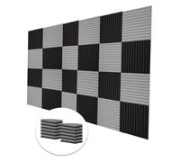 Panneau Acoustique 50 Pack Studio Acoustic Panels Sound Proof Foam Wedge Absorbing Panel Insulation 1" x 12"(25Black25Grey)