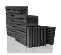 Panneau Acoustique 6-24 Pack Studio Acoustic Foam Music Soundproof Sheet Noise Sound-Absorbing Room Isolation Door Wall Panel(Black,2.5cm Thick,6 Pcs)