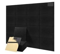Panneau Acoustique Carreaux de mousse acoustique Wedge | Paquet de 12 structures à coins carrés for décoration murale à réduction d'écho(Black)