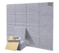 Panneau Acoustique Carreaux de mousse acoustique Wedge | Paquet de 12 structures à coins carrés for décoration murale à réduction d'écho(Sliver Grey)