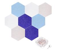 Panneau acoustique d'insonorisation, 8 pièces, panneaux insonorisants de Studio, tableau d'affichage mural en feutre avec 30 punaises(Multi-colored 02)