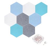 Panneau acoustique d'insonorisation, 8 pièces, panneaux insonorisants de Studio, tableau d'affichage mural en feutre avec 30 punaises(Multi-colored 03)