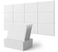 Panneau acoustique insonorisé, autocollants muraux d'insonorisation, mousse d'isolation phonique haute densité for porte de chambre à coucher Pour l'atténuation du son(White)