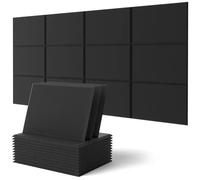 Panneau acoustique insonorisé, autocollants muraux d'insonorisation, mousse d'isolation phonique haute densité for porte de chambre à coucher Pour l'atténuation du son(Black)