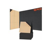 Panneau Acoustique Lot 18, 30x30x1 cm, Fibre Polyester Haute Densité, Isolation Phonique Noir