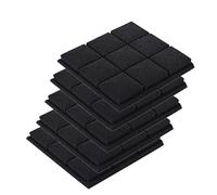 Panneau Acoustique Mousse acoustique de Studio 25x25x5cm, éponge de protection insonorisante, panneau de traitement d'absorption insonorisé, bandes d'étanchéité(Black)