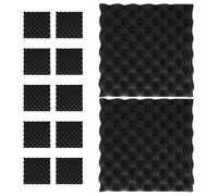 Panneau Acoustique Ondulé Noir en Polystyrène 12 Pièces | L'écho, Texture Ondulée Simple Face, pour Voix Off et Bureaux à Domicile