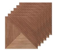Panneau Acoustique Panneaux acoustiques autocollants | Polyester à grain de bois 6 pièces 23,6 "x 23,6" for la décoration de bureau et de studio(Ebony)