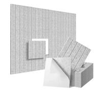 Panneau Acoustique Panneaux acoustiques carrés | Panneaux en forme de brique for le traitement acoustique intérieur de réduction du bruit(Strip Sliver Grey)