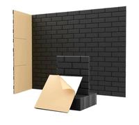 Panneau Acoustique Panneaux acoustiques carrés | Panneaux en forme de brique for le traitement acoustique intérieur de réduction du bruit(Brick Black)