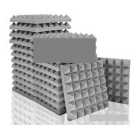 Panneau Acoustique Panneaux de mousse acoustique studio | Matériau éponge 6 à 48 pièces adapté au réglage du son intérieur KTV(Grey,12 Pcs)