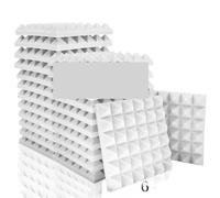 Panneau Acoustique Panneaux de mousse acoustique studio | Matériau éponge 6 à 48 pièces adapté au réglage du son intérieur KTV(White,48 Pcs)