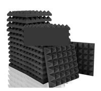 Panneau Acoustique Panneaux de mousse acoustique studio | Matériau éponge 6 à 48 pièces adapté au réglage du son intérieur KTV(Black,24 Pcs)