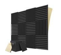 Panneau Acoustique Paquet de 12 panneaux en mousse insonorisés avec panneaux muraux insonorisés auto-adhésifs for jeux et Studio 1X12x12in