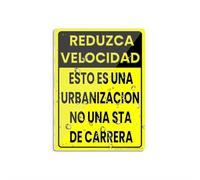 Panneau acrylique autocollant en acrylique avec inscription « Slow Down This Is A Neighborhood Not A Racetrack » Reduzca Velocidad Esto Es Una Urbanización No Una Pista De Carrera Letrero 15,2 x 20,3