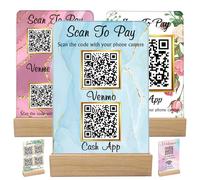Panneau Acrylique Personnalisé à Codes QR Multiples pour Entreprises Compatible avec Venmo Zelle Cashapp PayPal Réseaux Sociaux et Wi-Fi