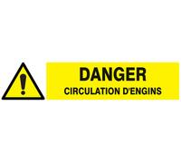 Panneau adhésif DANGER CIRCULATION D'ENGINS 330X75MM TALIAPLAST - 725324