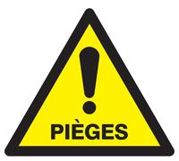 Panneau adhésif DANGER PIEGES 300X300X300MM TALIAPLAST - 729329