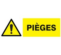 Panneau adhésif DANGER PIEGES 330X120MM TALIAPLAST - 726321