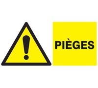 Panneau adhésif DANGER PIEGES 330X200MM TALIAPLAST - 721321