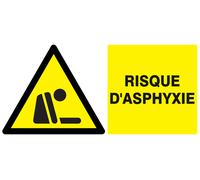 Panneau adhésif DANGER RISQUE D'ASPHYXIE 330X200MM TALIAPLAST - 721329