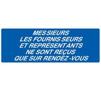 Panneau adhésif FOURNISSEURS & REPRESENTANTS RECUS SUR R.D.V 330x120mm TALIAPLAST - 726638