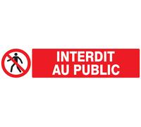 Panneau adhésif INTERDIT AU PUBLIC 330X75MM TALIAPLAST - 725208