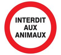 Panneau adhésif INTERDIT AUX ANIMAUX Ø420MM TALIAPLAST - 723228