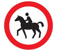 Panneau adhésif INTERDIT AUX CAVALIERS Ø180MM TALIAPLAST - 727291