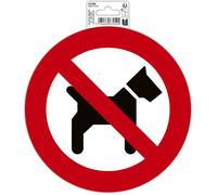 Exacompta - Pictogramme adhésif rond INTERDIT AUX CHIENS - Vinyle PVC antidérapant 20 cm rouge