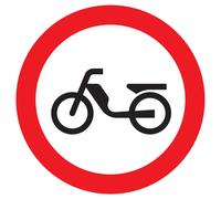 Panneau adhésif INTERDIT AUX CYCLOMOTEURS Ø420MM TALIAPLAST - 723292