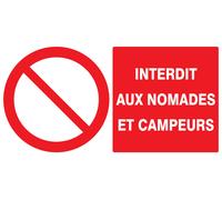 Panneau adhésif INTERDIT AUX NOMADES ET CAMPEURS 330X200MM TALIAPLAST - 721211