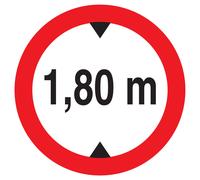 Panneau adhésif INTERDIT AUX VEHICULES DE PLUS DE 1.80M DE HAUT D.180mm TALIAPLAST - 727272