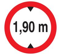 Panneau adhésif INTERDIT AUX VEHICULES DE PLUS DE 1.90M DE HAUT D.300mm TALIAPLAST - 722273