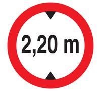 Panneau adhésif INTERDIT AUX VEHICULES DE PLUS DE 2.20M DE HAUT D.180mm TALIAPLAST - 727275