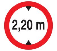 Panneau adhésif INTERDIT AUX VEHICULES DE PLUS DE 2.20M DE HAUT D.300mm TALIAPLAST - 722275